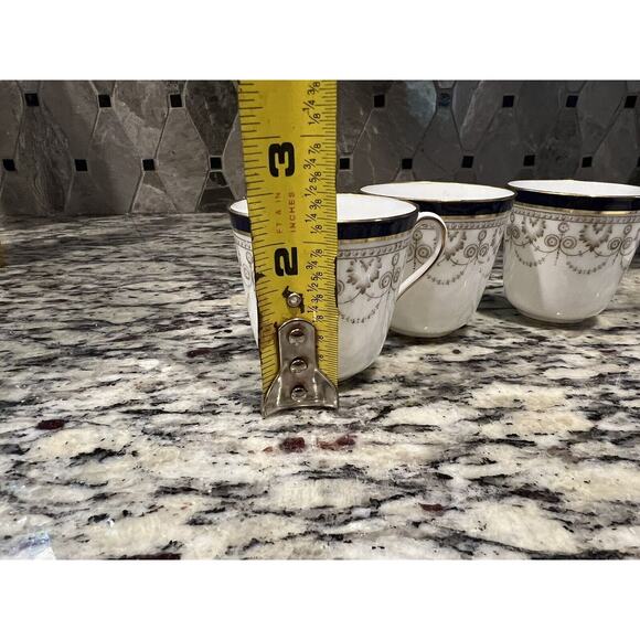 Cauldon 1900s Demitasse Espresso Set Cup Saucer 414J Antique 7 Pcs Blue Gold - Picture 12 of 16